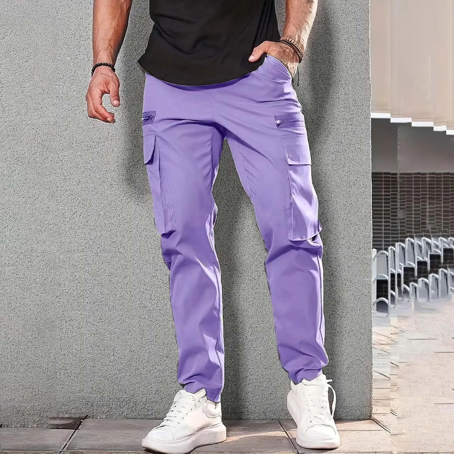 Men Joggers Mens Fashion Joggers Sports Pants Casual Cotton Cargo Pants Gym Sweatpants Trousers Mens Casual Cotton