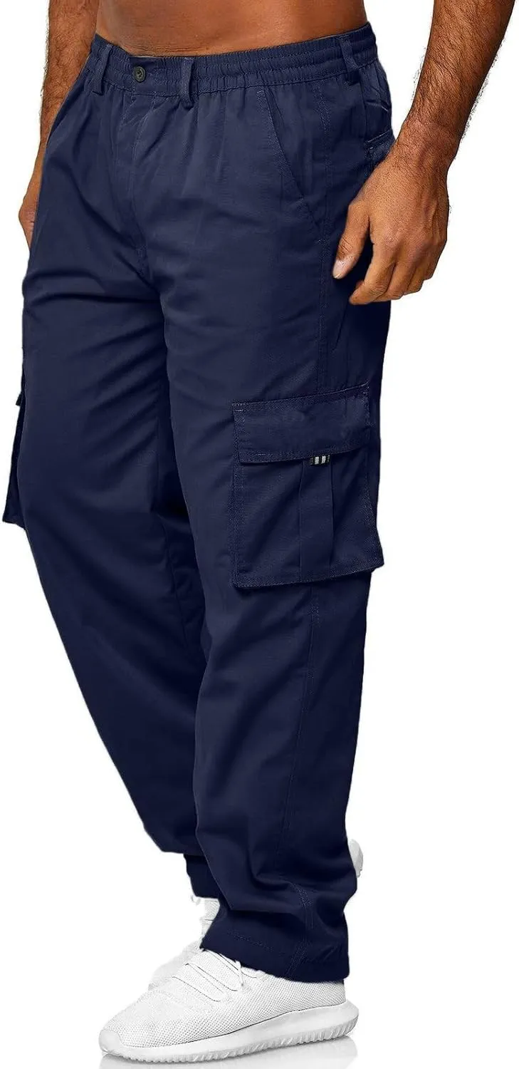 Men Jogging Bottoms Pants Casual Breathable Joggers Outdoor Sweatpants Elasticated Waist Cargo Pant