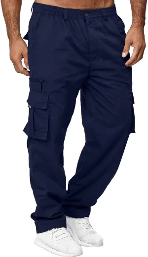 Men Outdoor Cargo Pants Relaxed Fit Lightweight Tactical Pant Hiking Jogger Classic Fit Multi Pockets 2024