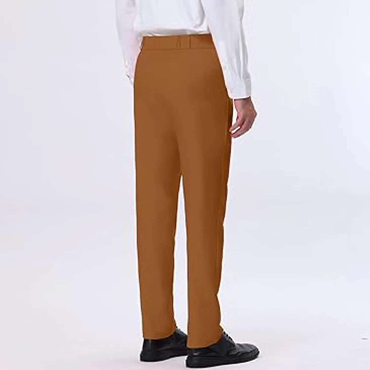 Men Suit Pant Flat Front Slim Fit Dress Pants Business Casual Cinch Bottom Tapered Chino Pants with Elastic Waistband