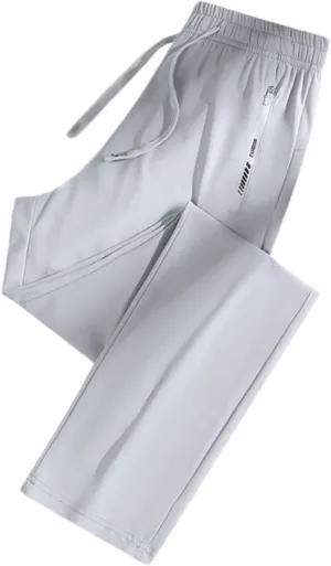 Mens Athletic Pants Relaxed Fit Stretch Waist Straight Leg Joggers Casual Plus Size Lightweight Hiking Jogging Trousers