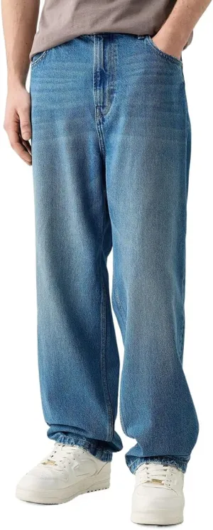 Men's Baggy Jeans Loose Fit Y2k Skater Denim Pants Casual Vintage Fashion Straight Leg Hip Hop Trousers