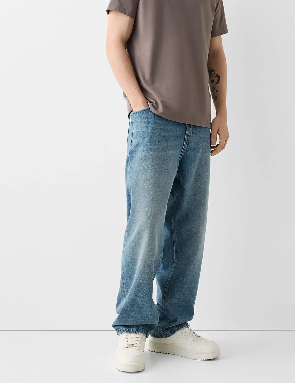 Men's Baggy Jeans Loose Fit Y2k Skater Denim Pants Casual Vintage Fashion Straight Leg Hip Hop Trousers