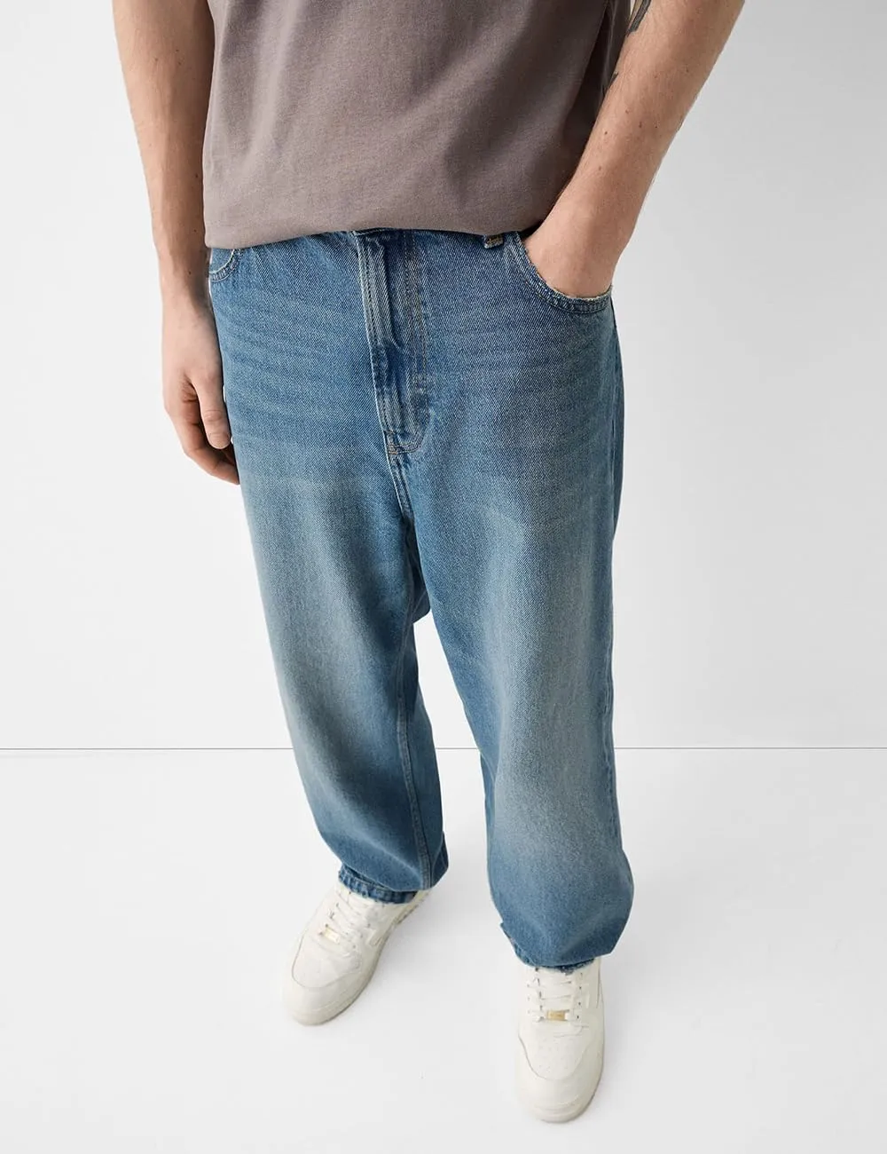 Men's Baggy Jeans Loose Fit Y2k Skater Denim Pants Casual Vintage Fashion Straight Leg Hip Hop Trousers