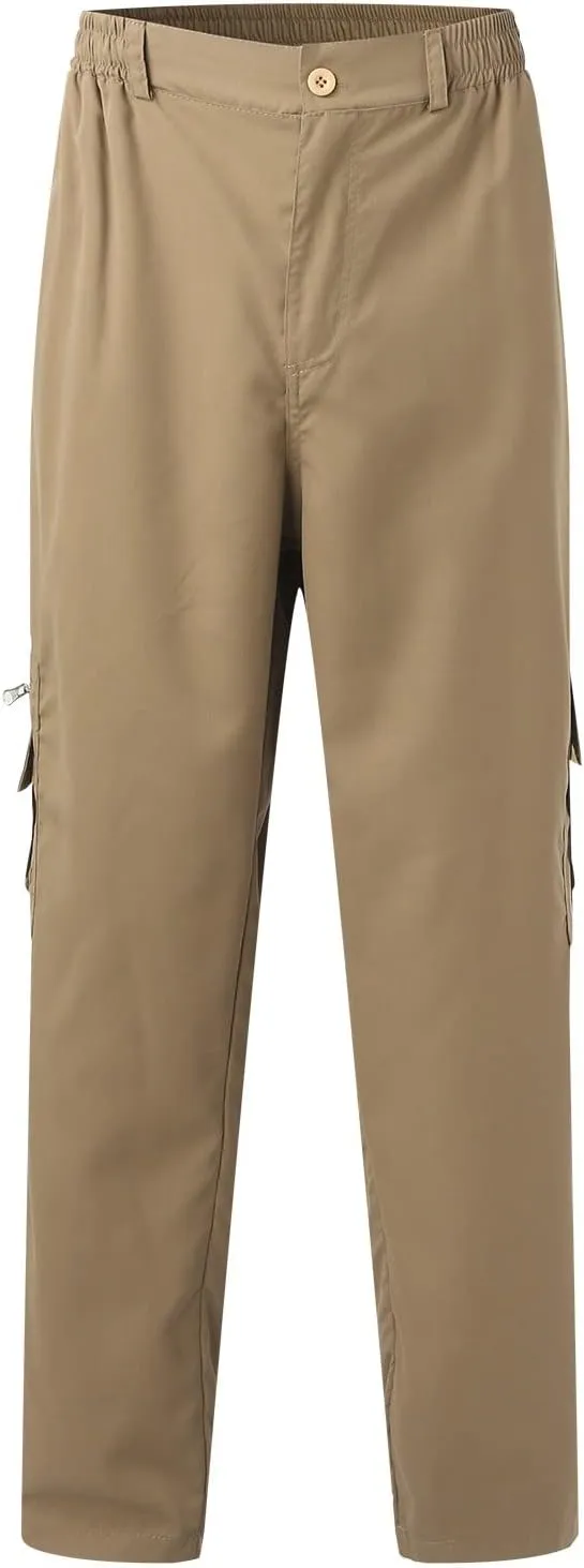 Men's Cargo Pants with Mutil Pockets Open Bottom Big and Tall Sweatpants Lightweight Elastic Waiset Casual Athletic Joggers