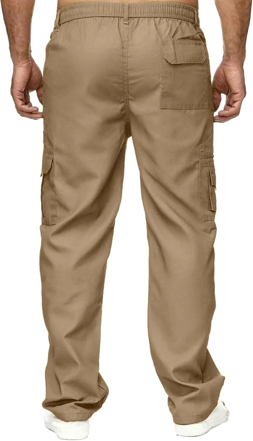 Men's Cargo Pants with Mutil Pockets Open Bottom Big and Tall Sweatpants Lightweight Elastic Waiset Casual Athletic Joggers
