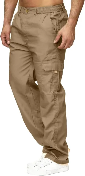 Men's Cargo Pants with Mutil Pockets Open Bottom Big and Tall Sweatpants Lightweight Elastic Waiset Casual Athletic Joggers