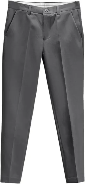 Men's Casual Chino Pants Classic Expandable Waist Formal Work Suit Pants Business Slim Fit Skinny Dress Pants