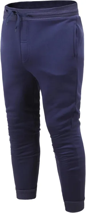 Men's Casual Cotton Sweatpants Elastic Waist Drawstring Joggers Stretch Slim Fit Sport Pants for Men with Pockets