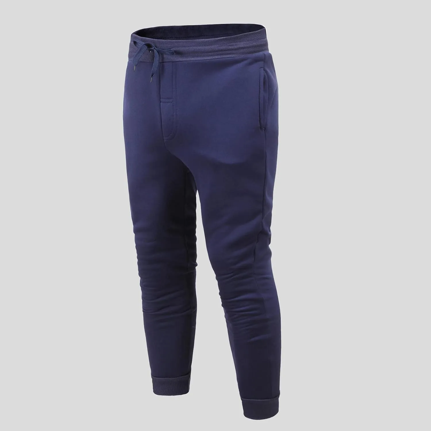 Men's Casual Cotton Sweatpants Elastic Waist Drawstring Joggers Stretch Slim Fit Sport Pants for Men with Pockets