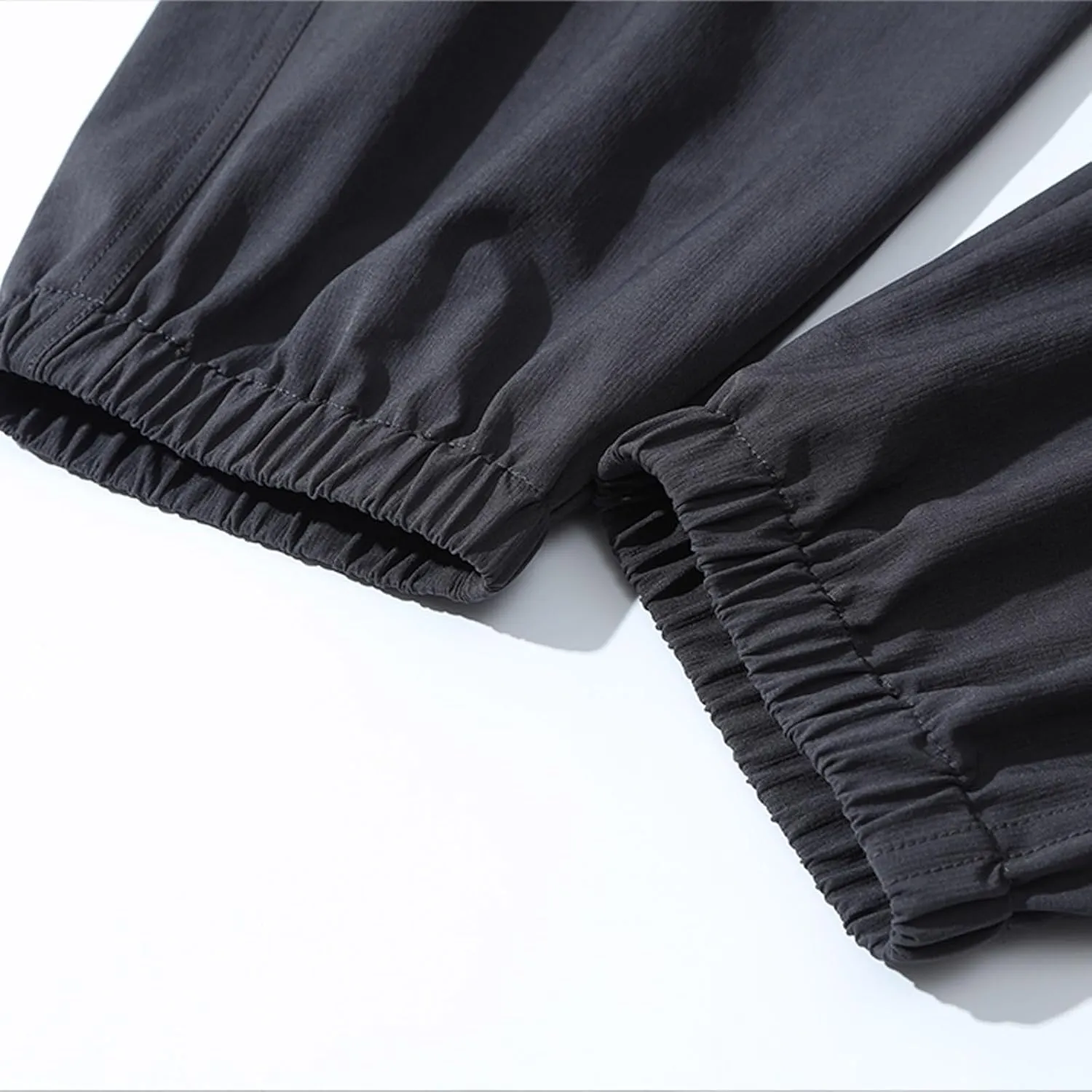 Mens Casual Joggers Pants Elastic Drawstring Tapered Cargo Hiking Pants Outdoor Track Sweatpants with Multi Pockets