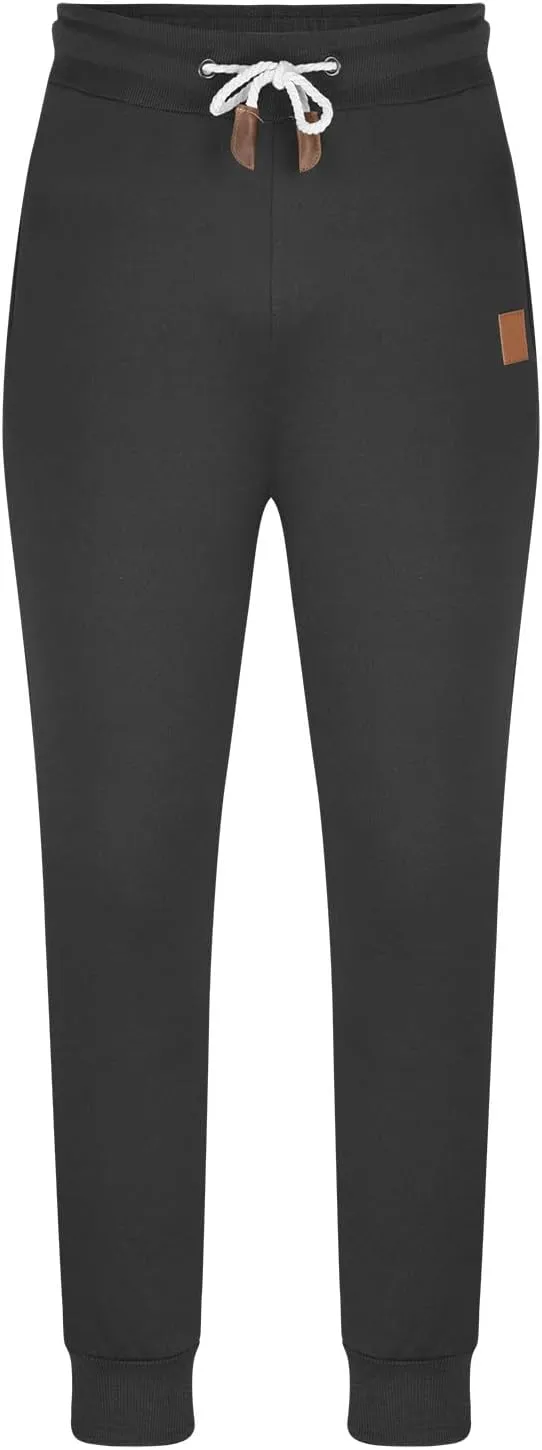Mens Casual Pants Drawstring Elastic Waist Sports Sweatpants Cotton Solid Loose Trousers Classic-Fit Long Pant