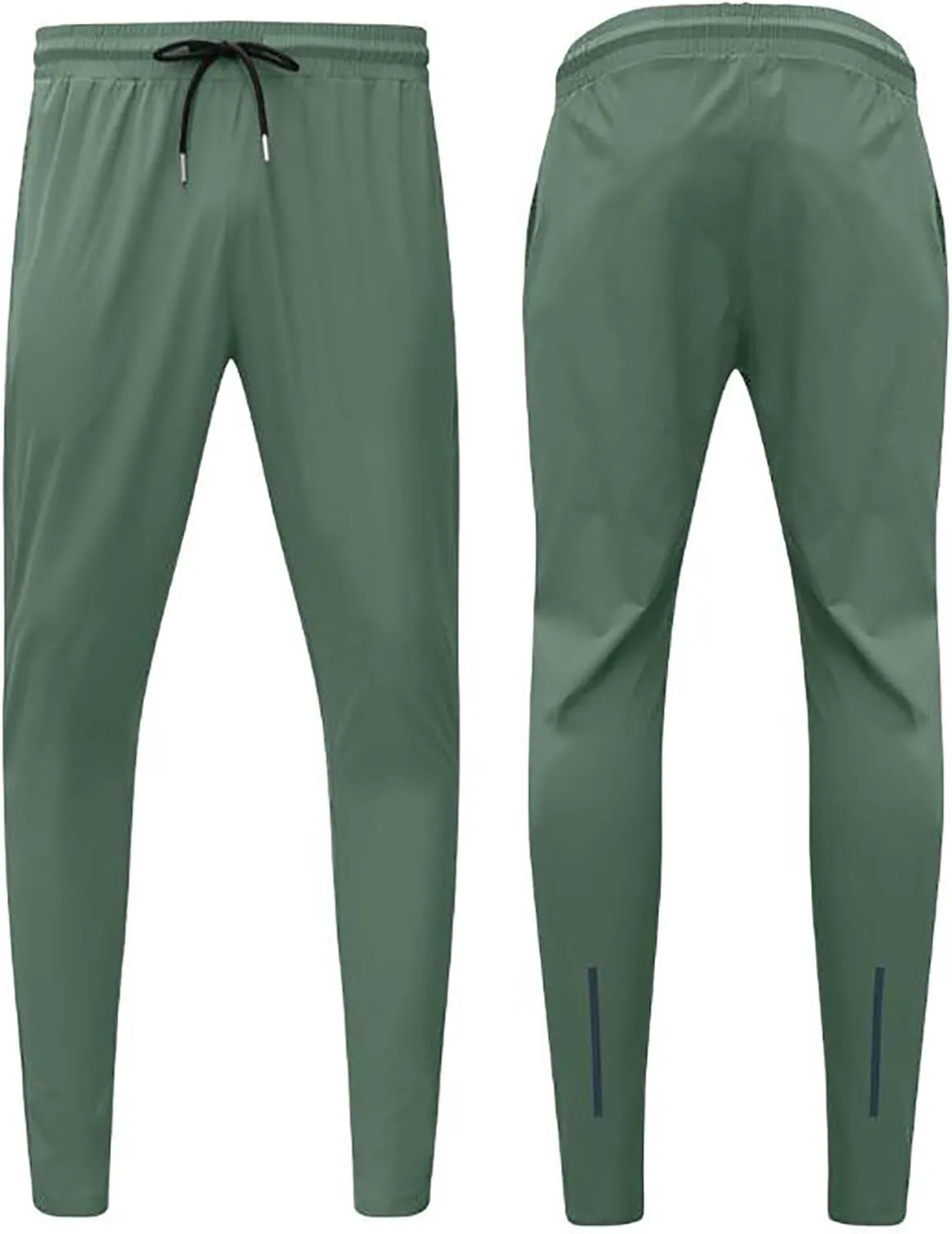 Mens Casual Pants Slim Elastic Waist Drawstring Pants Lightweight Tapered Yoga Trousers Comfy Breathable Summer Beach Pants