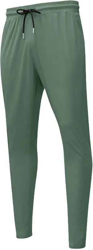 Mens Casual Pants Slim Elastic Waist Drawstring Pants Lightweight Tapered Yoga Trousers Comfy Breathable Summer Beach Pants
