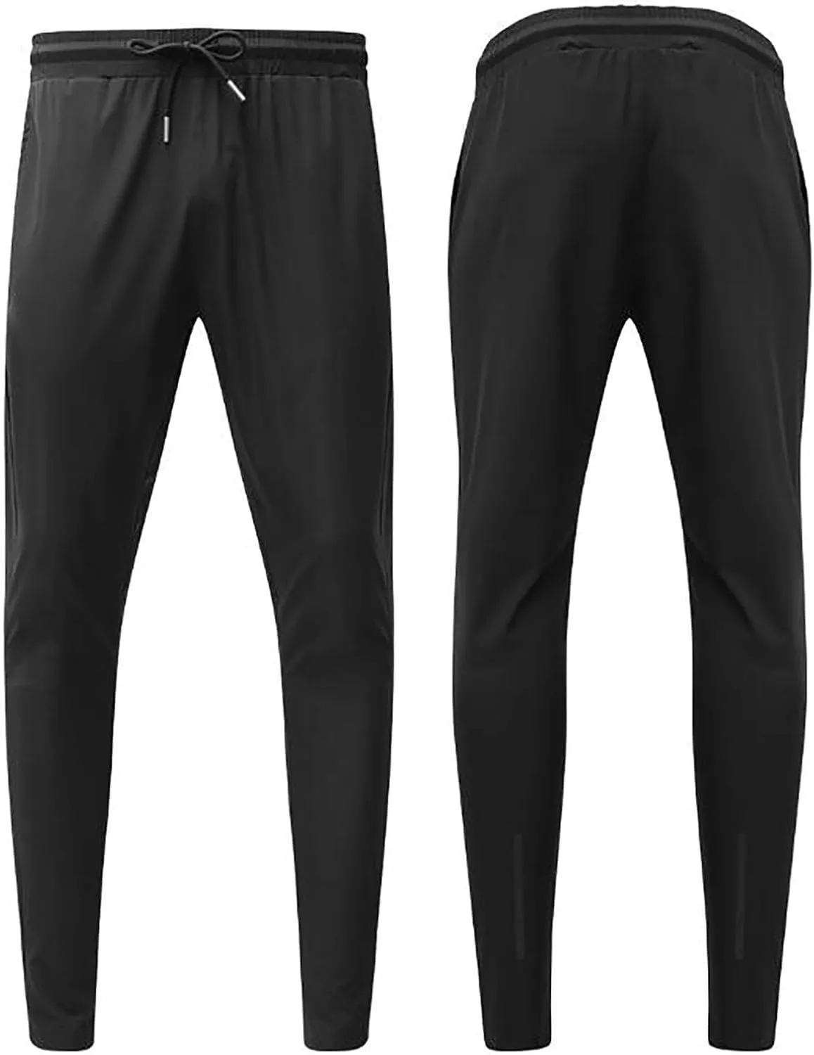 Mens Casual Pants Slim Elastic Waist Drawstring Pants Lightweight Tapered Yoga Trousers Comfy Breathable Summer Beach Pants