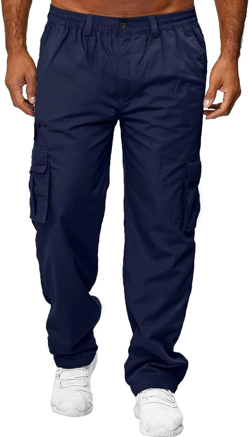 Men's Casual Pants with Multiple Pockets Camo Mens Joggers Sweatpants Corduroy Pants For Young Men Long Plaid Pajama Pants