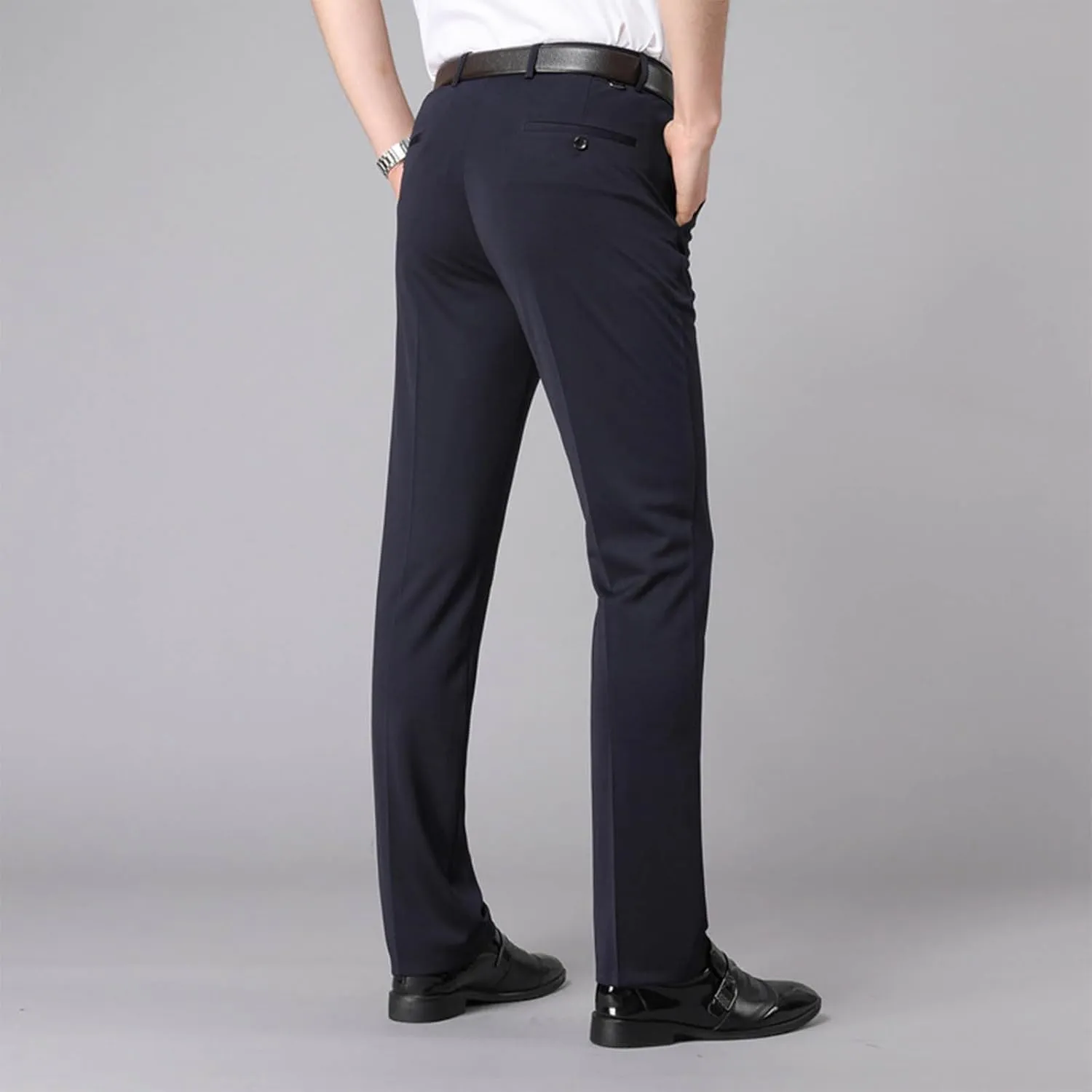 Mens Chinos Pants with Belt Slim Fit Casual Work Pants for Men with Pockets for Office and Daily Wear Slacks