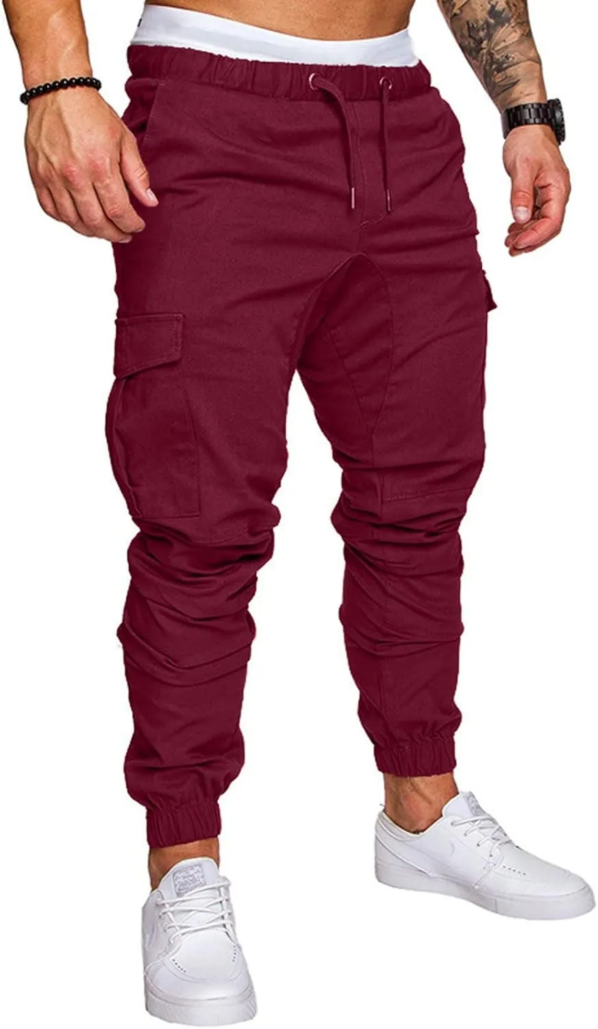 Men's Fashion Loose Handsome PocketJeans Pants Tooling Camouflage Pants M-4XL