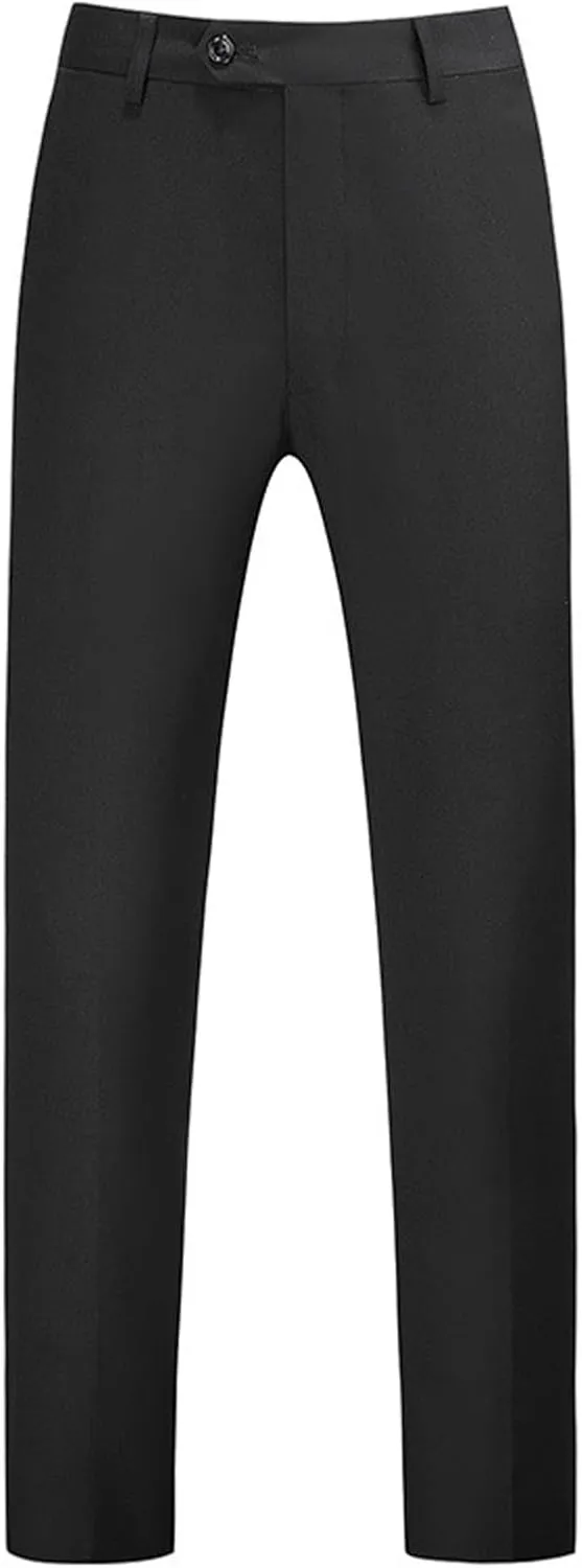 Men's Formal Dress Pants Traveler Stretch Slim Fit Flat-Front Chino Golf Trousers Business Casual Office Work Suit Pants