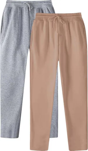Mens Jogger Pants 2 Pack Sweatpants Lightweight Running Pant, Men Stretch Workout Jogging Gym Training Track Pants