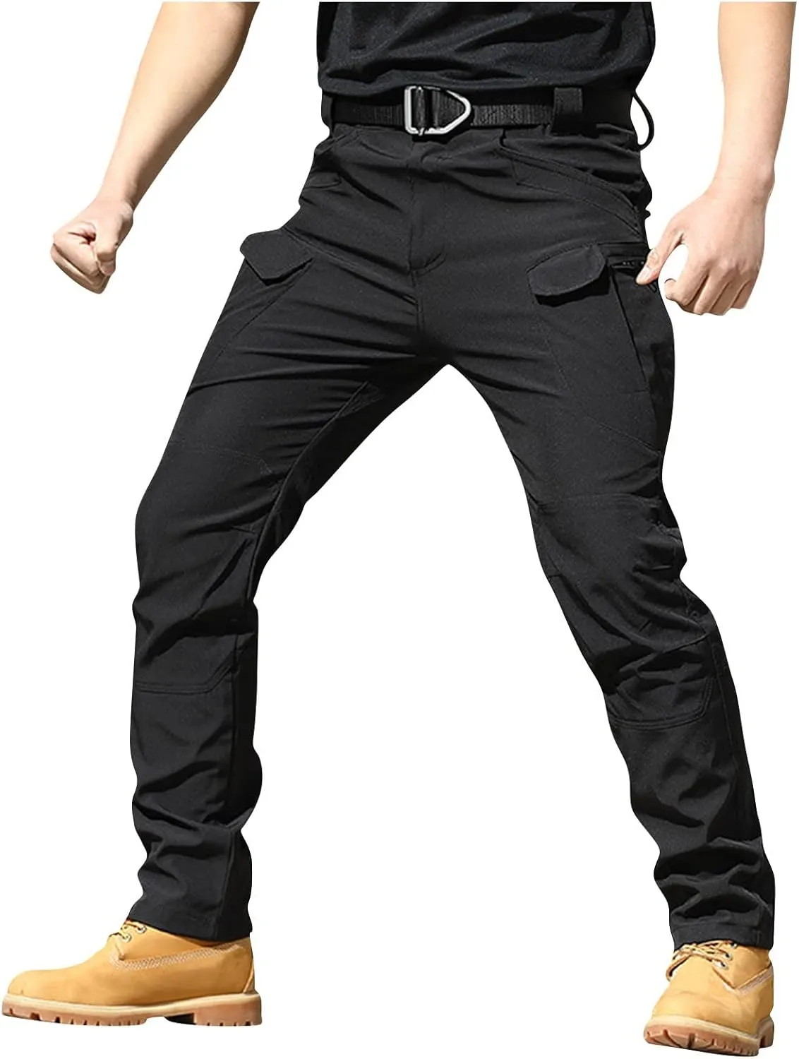 Mens Khaki Pants Slim Fit Ripstop Stretch Fashion Pants Big and Tall Tapered Fit Trousers Outdoor Pants with Pockets