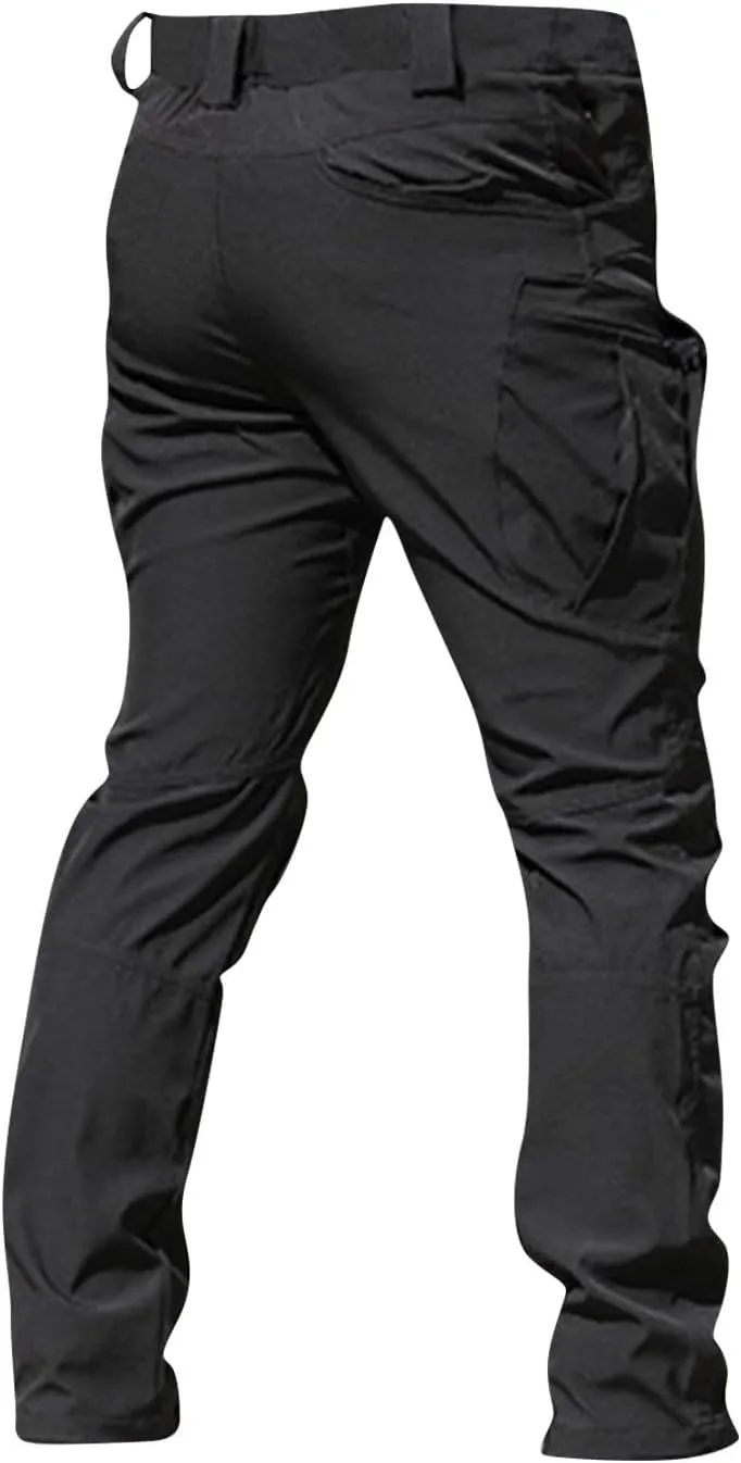 Mens Khaki Pants Slim Fit Ripstop Stretch Fashion Pants Big and Tall Tapered Fit Trousers Outdoor Pants with Pockets