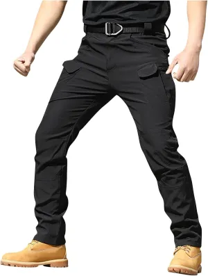 Mens Khaki Pants Slim Fit Ripstop Stretch Fashion Pants Big and Tall Tapered Fit Trousers Outdoor Pants with Pockets