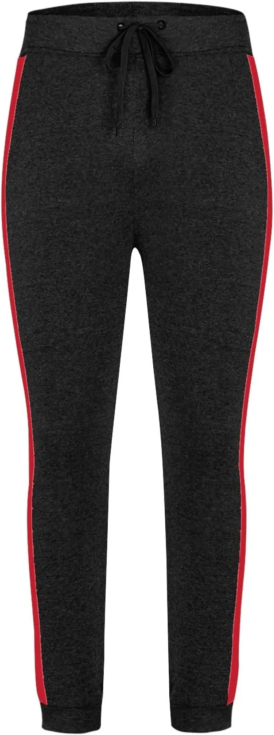 Mens Lightweight Gym Jogger Pants, Men Workout Sweatpants with Side Striped Drawstring Sweat Pants Slim Fit Joggers