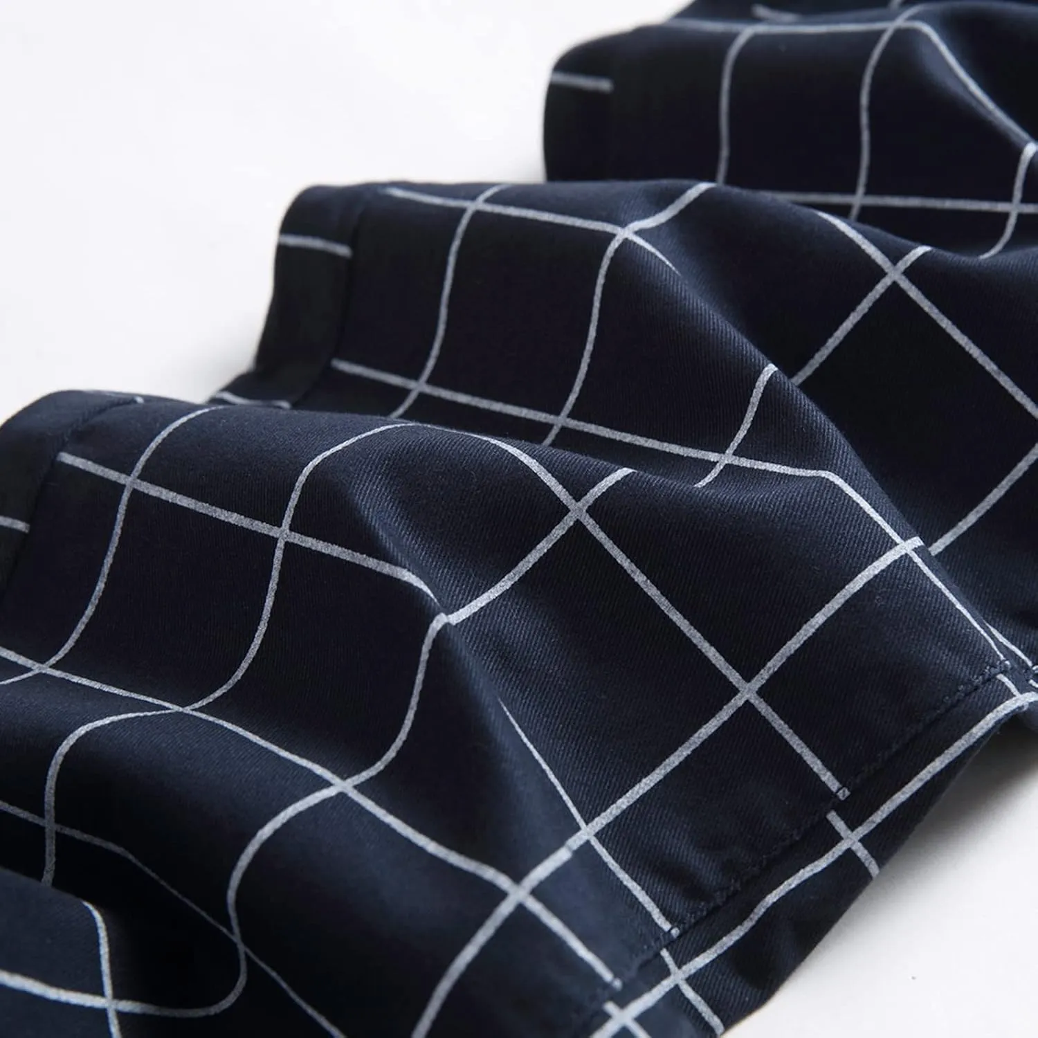 Men's Slim Fit Stretch Plaid Dress Pants Regular Fit Casual Flat-Front Skinny Pencil Pants Business Fashion Chinos Trousers
