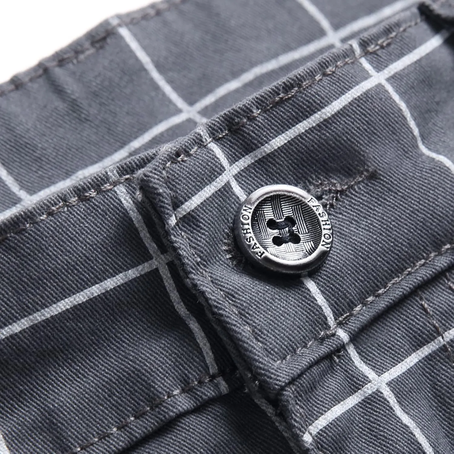 Men's Slim Fit Stretch Plaid Dress Pants Regular Fit Casual Flat-Front Skinny Pencil Pants Business Fashion Chinos Trousers