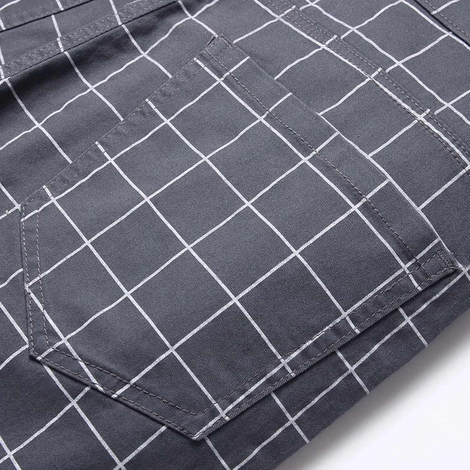 Men's Slim Fit Stretch Plaid Dress Pants Regular Fit Casual Flat-Front Skinny Pencil Pants Business Fashion Chinos Trousers