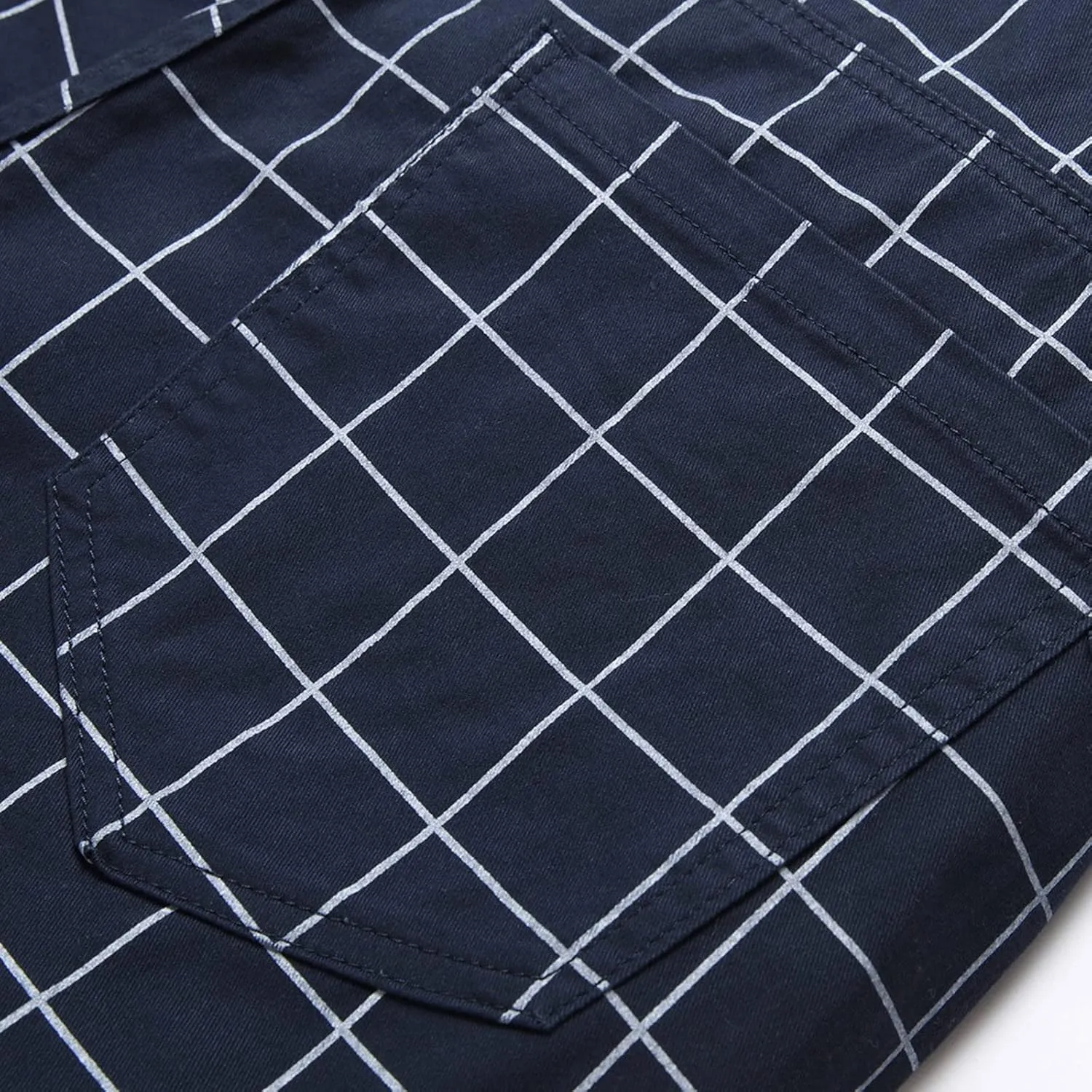Men's Slim Fit Stretch Plaid Dress Pants Regular Fit Casual Flat-Front Skinny Pencil Pants Business Fashion Chinos Trousers