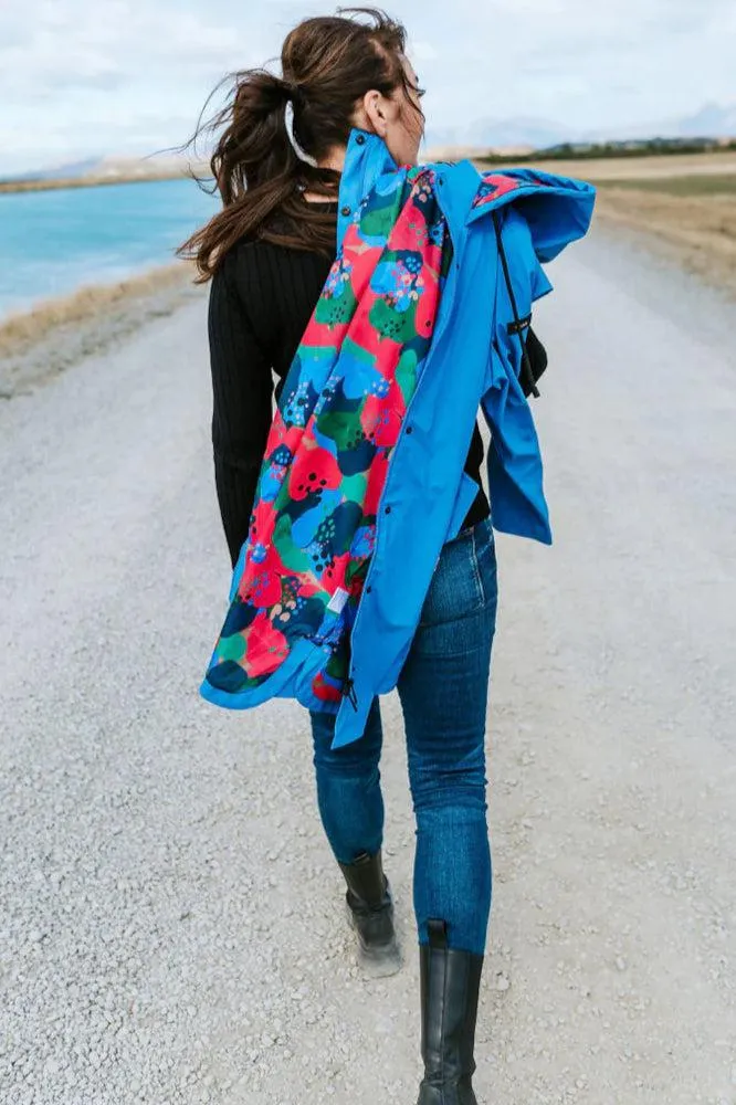 Moke Billie Raincoat Cobalt Puddles
