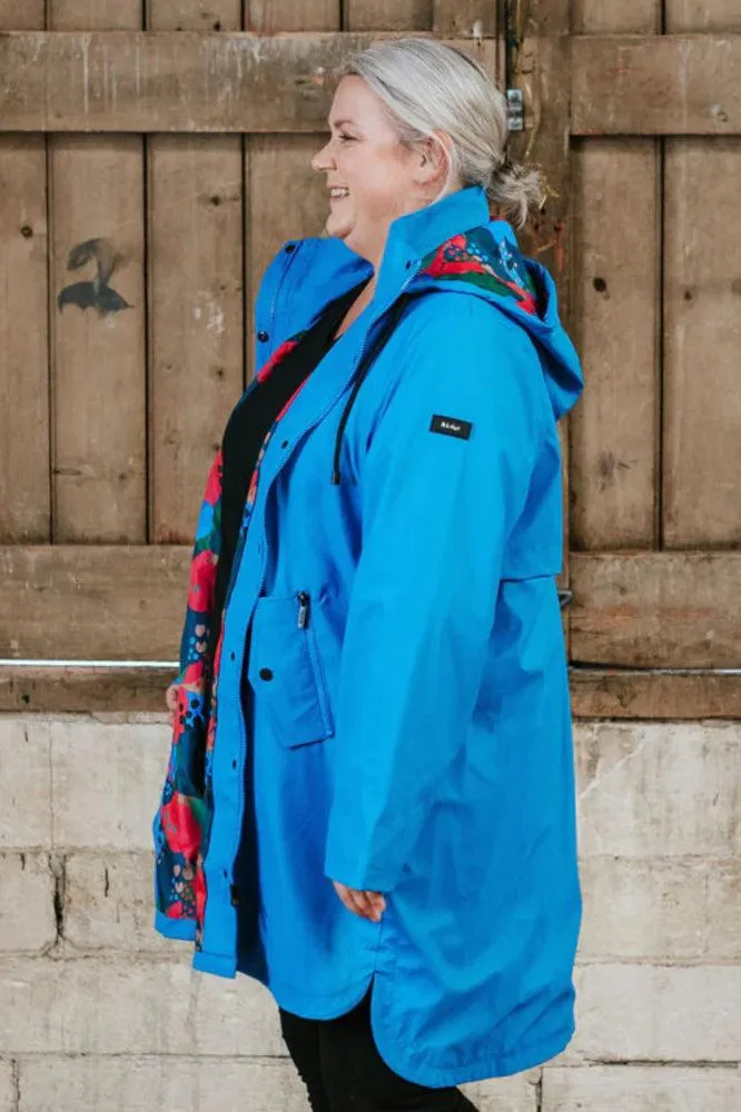 Moke Billie Raincoat Cobalt Puddles