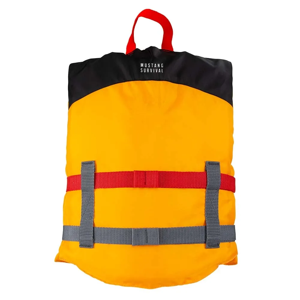 Mustang MV2300 Youth Life Vest 50-90lbs - Mango/Black Foam Livery Jacket