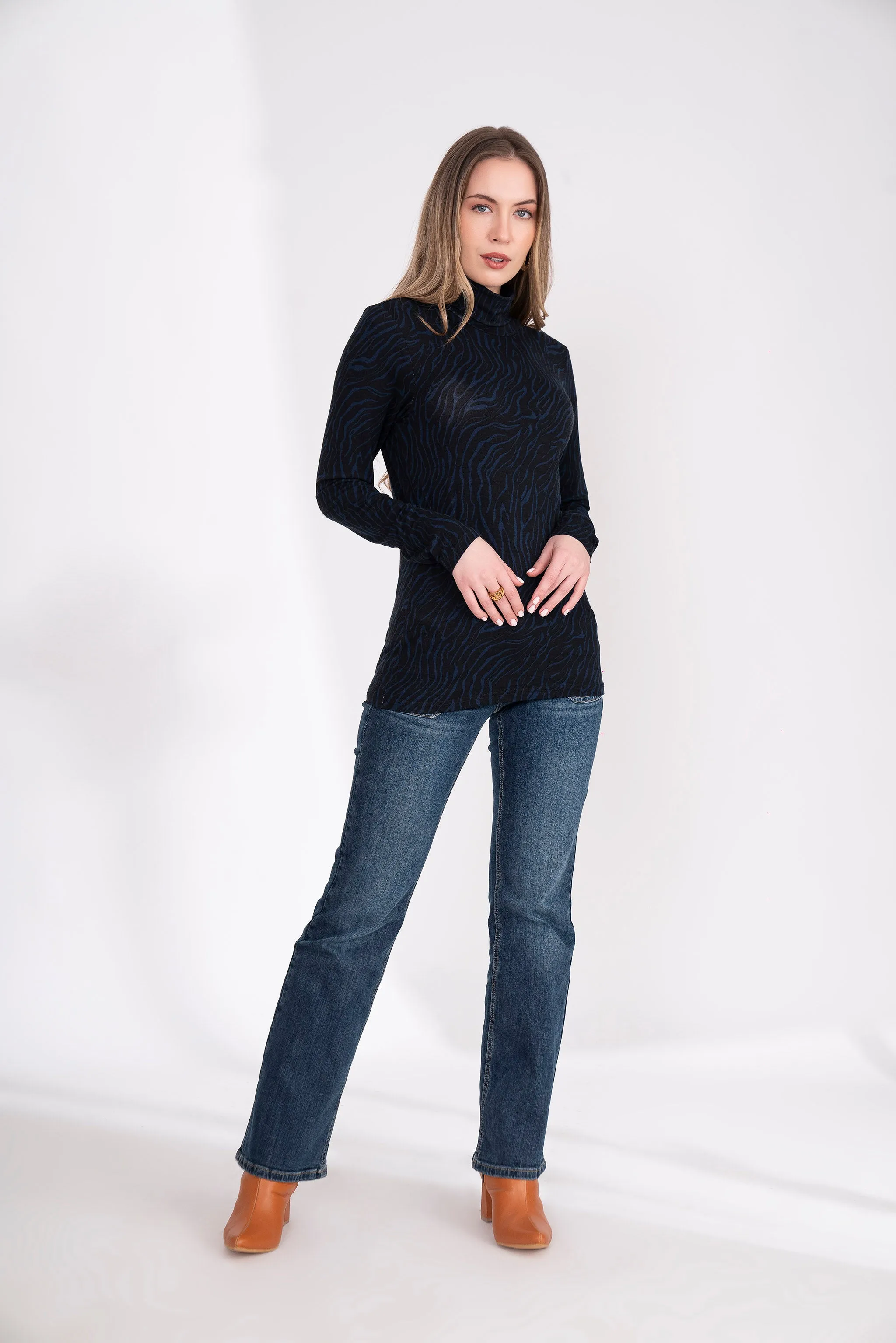 Navy Turtleneck T-shirt