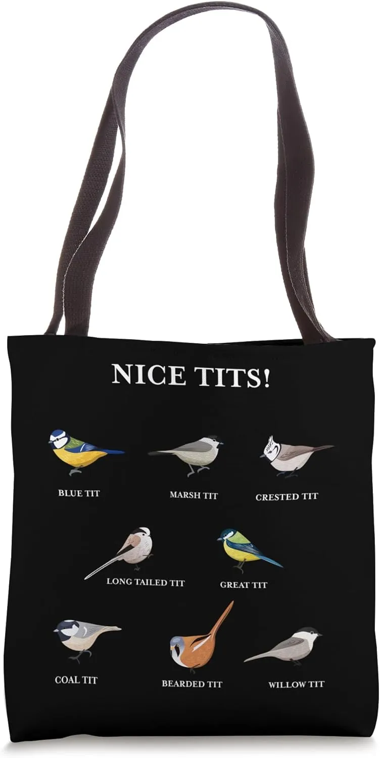 Nice tits! - Funny Birdwatching Gift for Bird Enthusiast Tote Bag