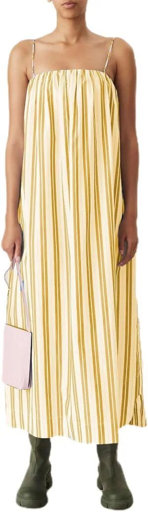 NUFIWI Women Summer Striped Maxi Dress Spaghetti Strap Color Block Long Dress Backless Flowy Swing Beach Sundress