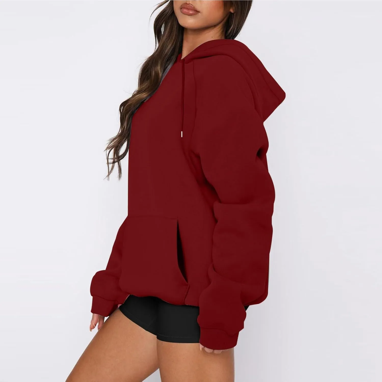 Oversized Hoodies for Women Fleece Hooded Sweatshirt Loose Fitting Tops Drawstring Long Sleeve Pullover with Pocket
