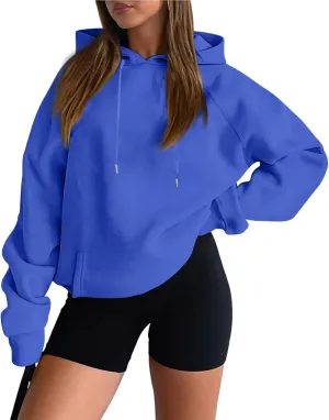 Oversized Hoodies for Women Fleece Hooded Sweatshirt Loose Fitting Tops Drawstring Long Sleeve Pullover with Pocket