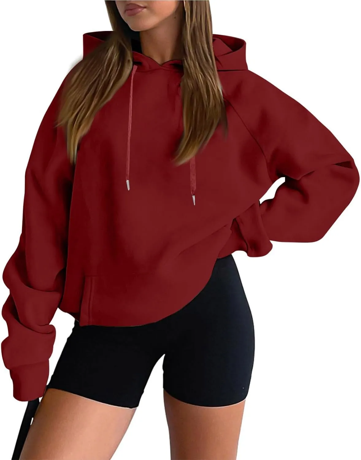 Oversized Hoodies for Women Fleece Hooded Sweatshirt Loose Fitting Tops Drawstring Long Sleeve Pullover with Pocket
