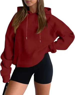 Oversized Hoodies for Women Fleece Hooded Sweatshirt Loose Fitting Tops Drawstring Long Sleeve Pullover with Pocket
