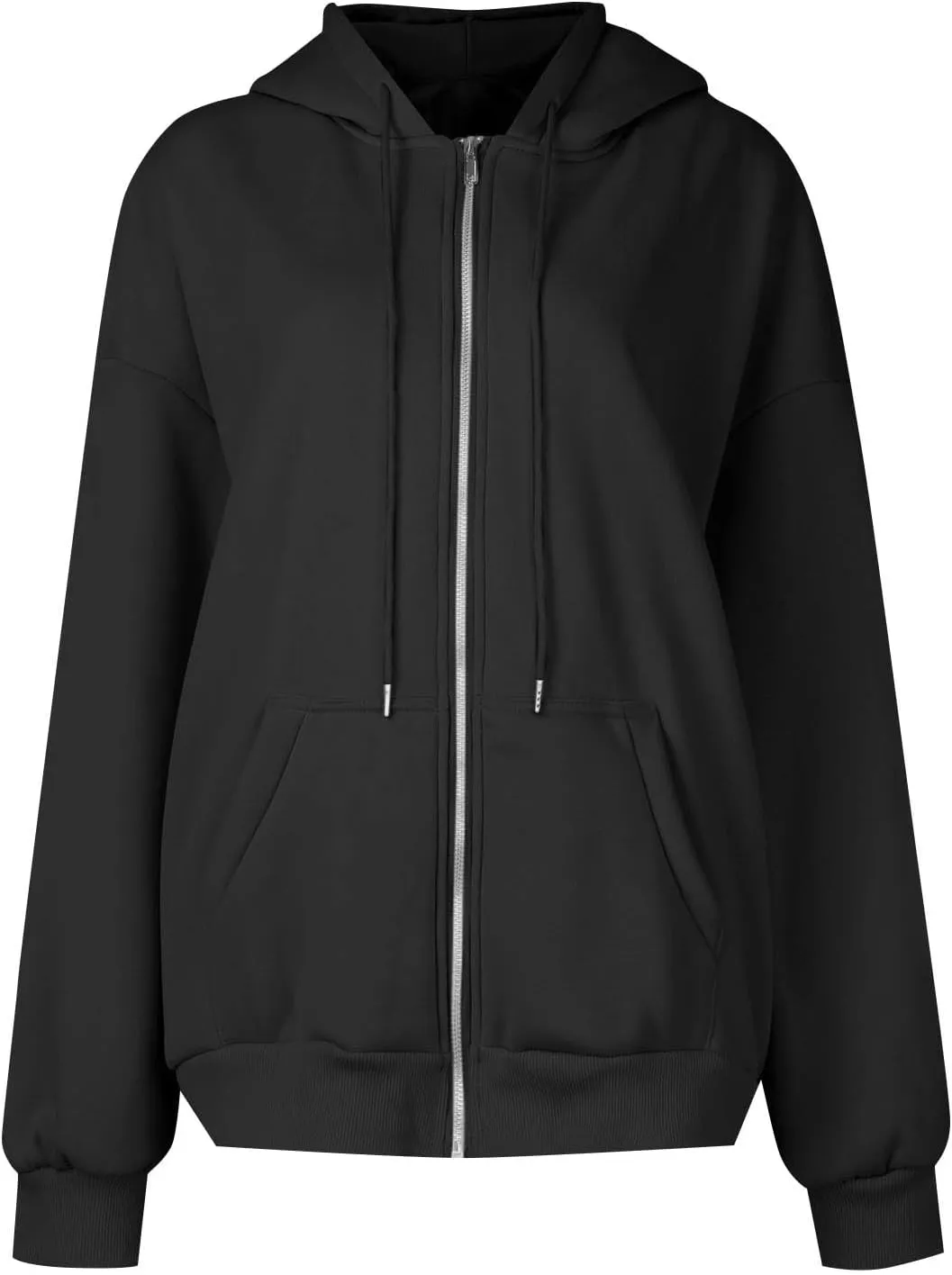 Oversized Sweatshirt for Women,Womens Casual Zip Up Hoodie Trendy Y2k Long Sleeve Jacket with Poickets