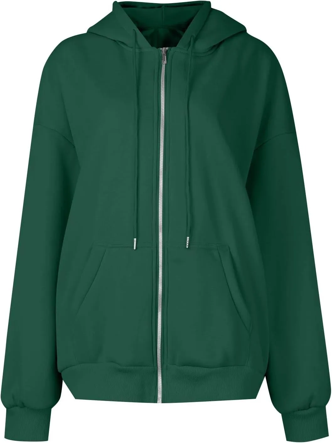 Oversized Sweatshirt for Women,Womens Casual Zip Up Hoodie Trendy Y2k Long Sleeve Jacket with Poickets