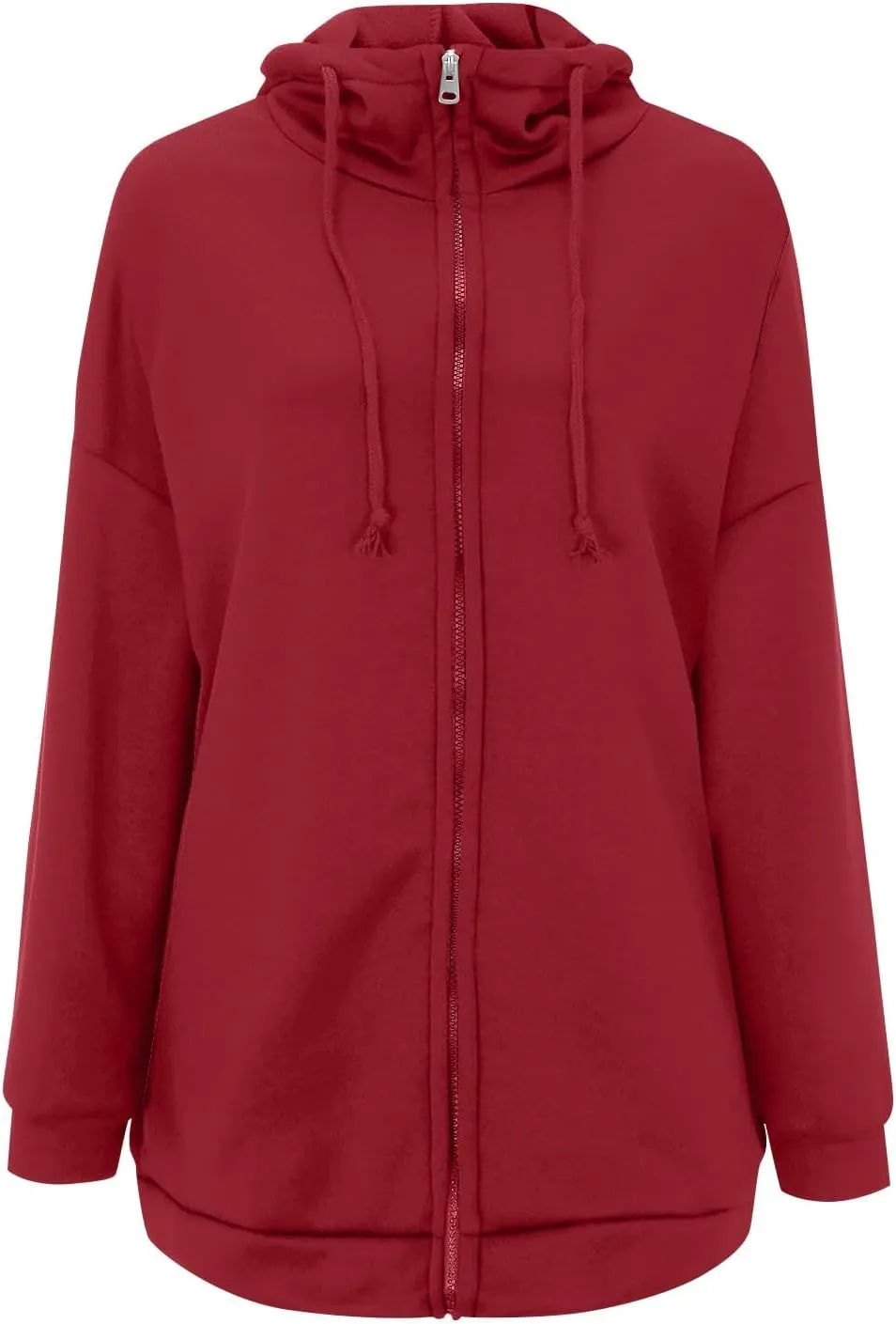 Oversized Zip Up Hoodies for Women Plus Size Long Fleece Jacket Casual Long Sleeve Cute Sweatshirts with Pockets