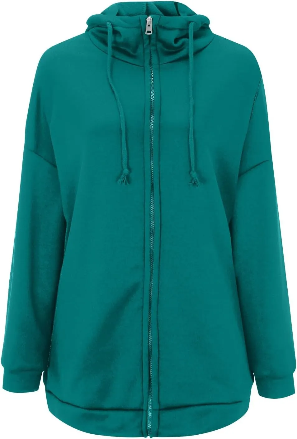 Oversized Zip Up Hoodies for Women Plus Size Long Sleeve Hooded Sweatshirt Casual Fall Long Fleece Jacket with Pockets