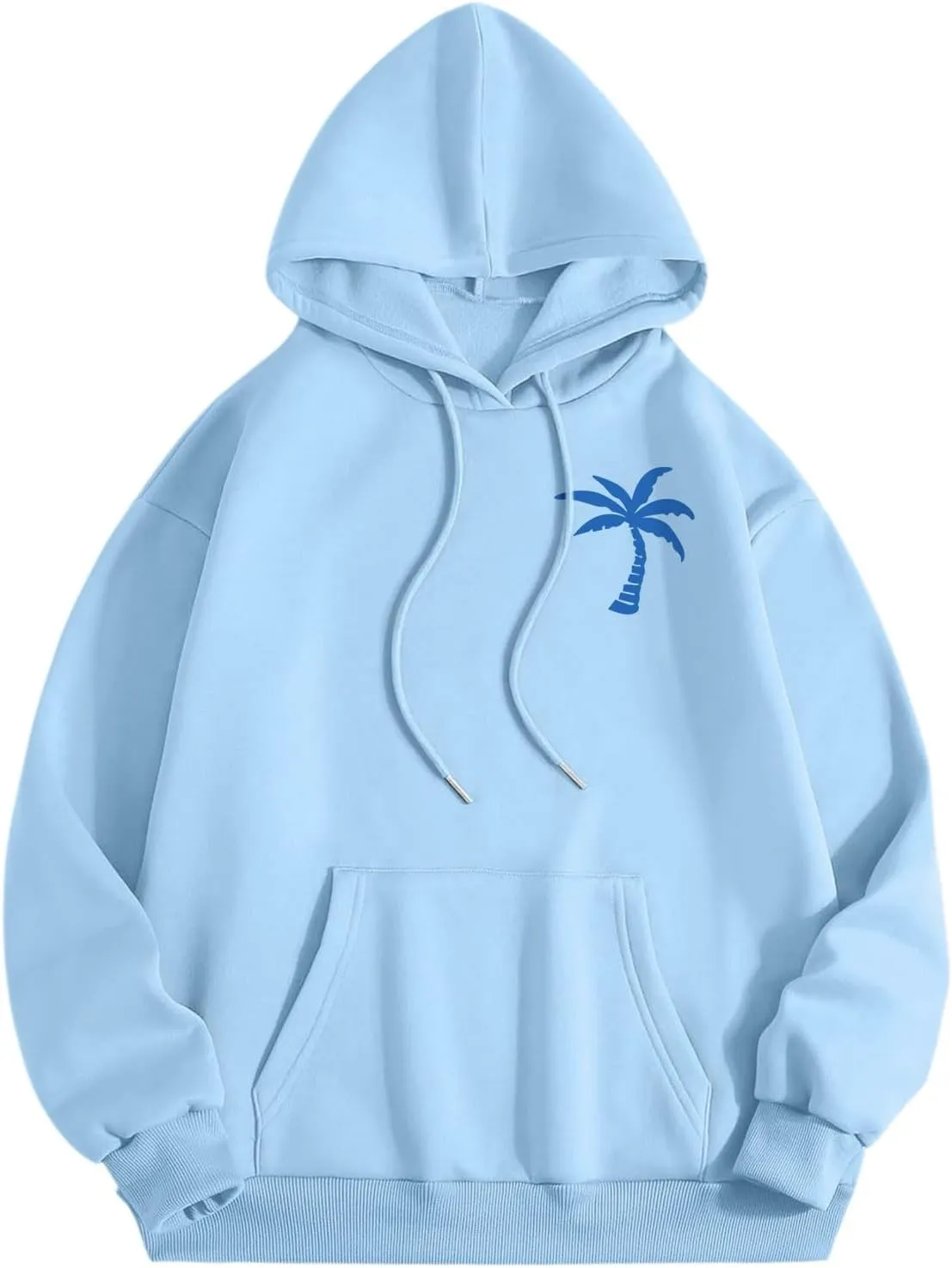 Palm Puff Hoodie for Women Oversized Preppy Sweatshirt Teen Girls Y2K Cute Graphic Long Sleeve Casual Pullover Top