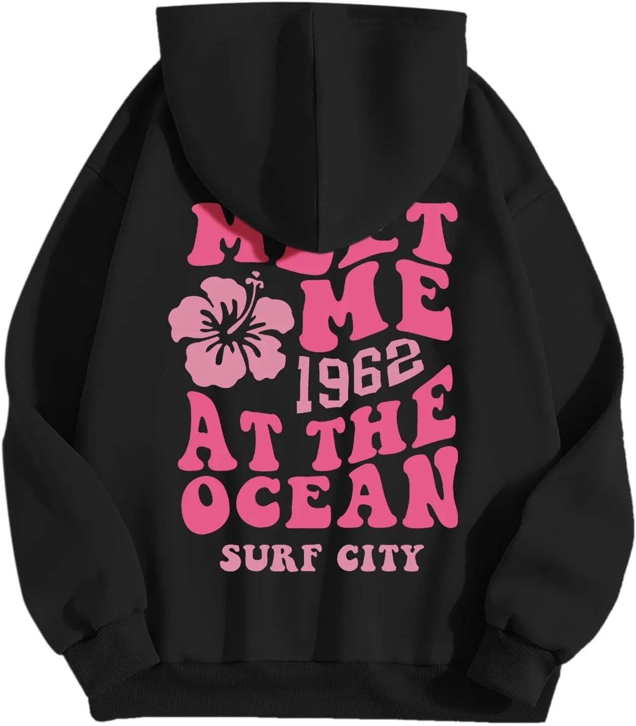 Palm Puff Hoodie for Women Oversized Preppy Sweatshirt Teen Girls Y2K Cute Graphic Long Sleeve Casual Pullover Top