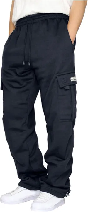 Slim Fit Cargo Pants for Men Baggy Sweatpants Plus Size Drawstring Straight Leg Work Pants with Pockets
