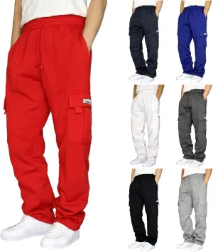Slim Fit Cargo Pants for Men Baggy Sweatpants Plus Size Drawstring Straight Leg Work Pants with Pockets